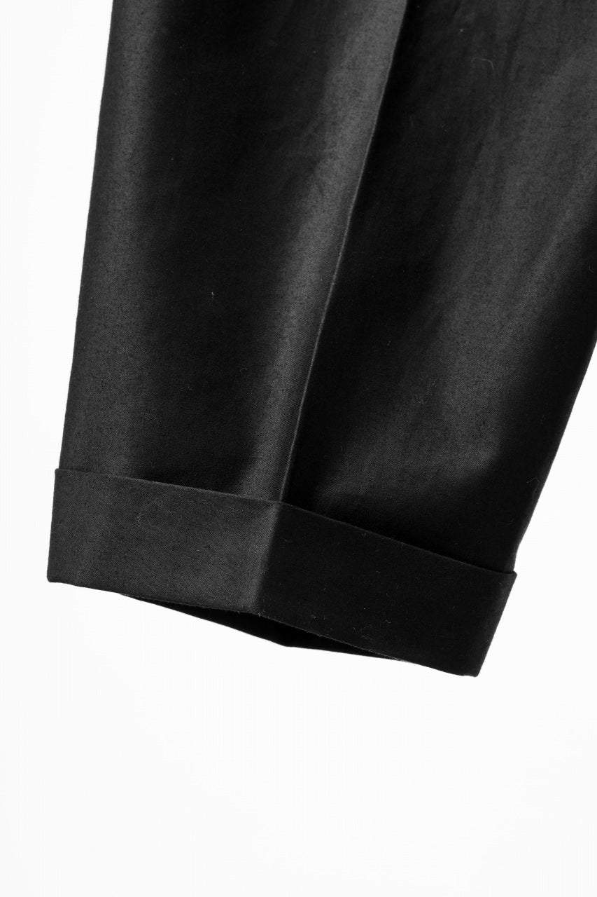 画像をギャラリービューアに読み込む, atelier AMBER COTTON SATIN TAPERED WIDE PANTS (black)