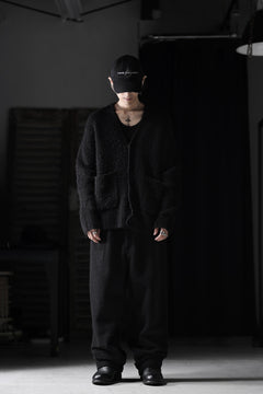 画像をギャラリービューアに読み込む, th products Inflated Cardigan / 1/4.5 kasuri loop knit (black)