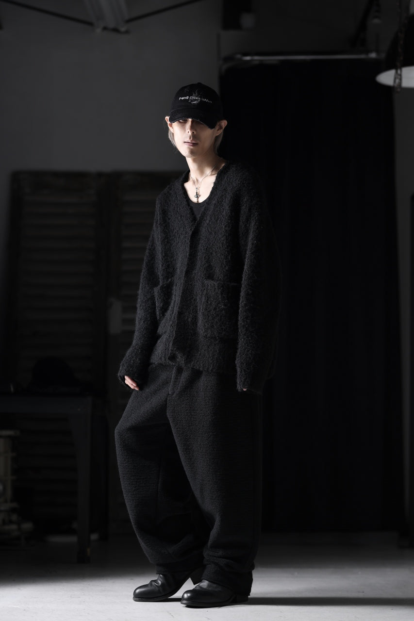 画像をギャラリービューアに読み込む, th products Inflated Cardigan / 1/4.5 kasuri loop knit (black)