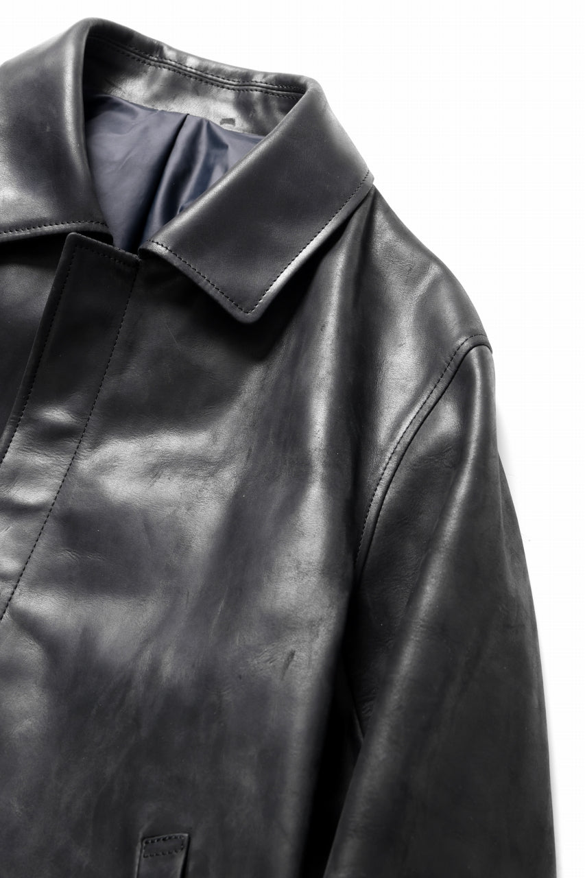画像をギャラリービューアに読み込む, ierib EX-Collared Zip Jacket / Horse Nubuck Leather (BLACK)