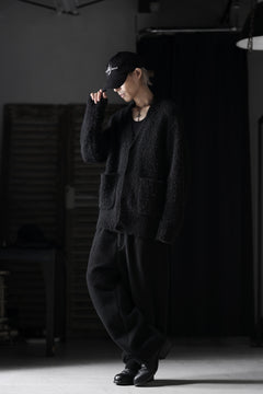 画像をギャラリービューアに読み込む, th products Inflated Cardigan / 1/4.5 kasuri loop knit (black)