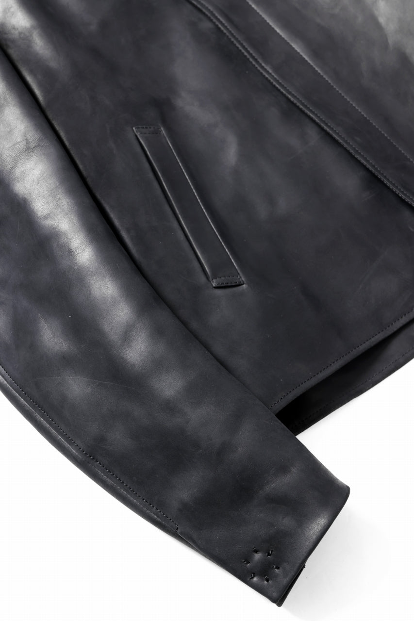 画像をギャラリービューアに読み込む, ierib EX-Collared Zip Jacket / Horse Nubuck Leather (BLACK)