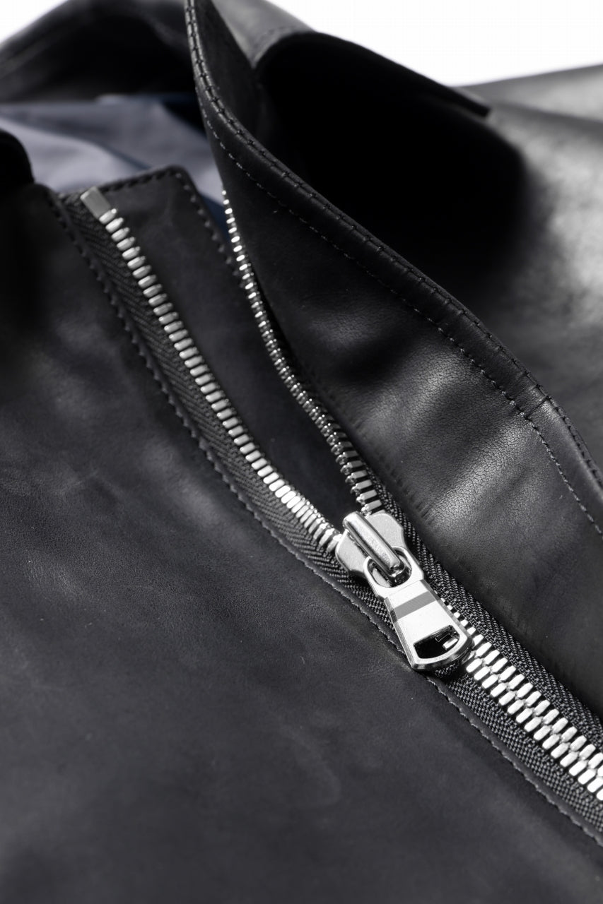 画像をギャラリービューアに読み込む, ierib EX-Collared Zip Jacket / Horse Nubuck Leather (BLACK)