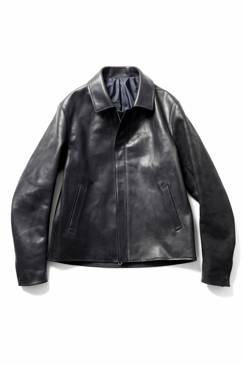 ierib EX-Collared Zip Jacket / Horse Nubuck Leather (BLACK)の商品