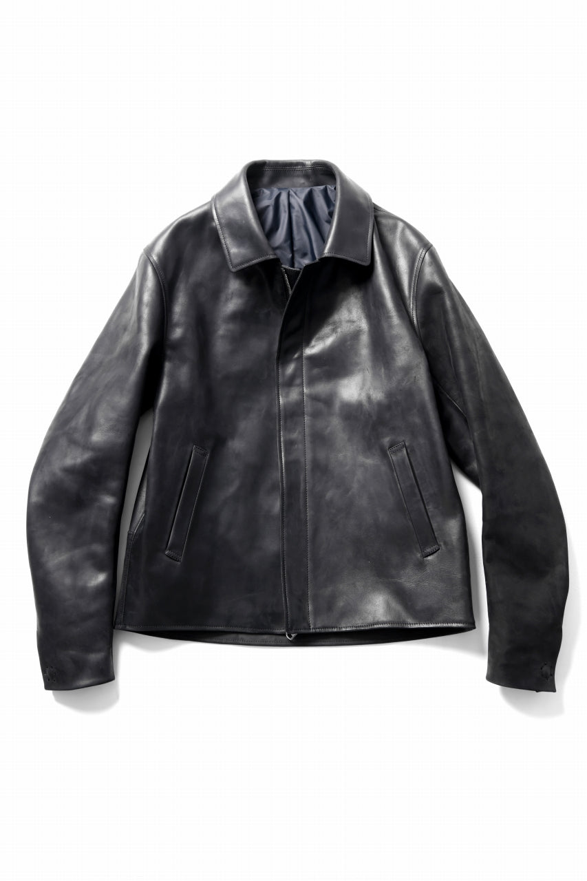 画像をギャラリービューアに読み込む, ierib EX-Collared Zip Jacket / Horse Nubuck Leather (BLACK)