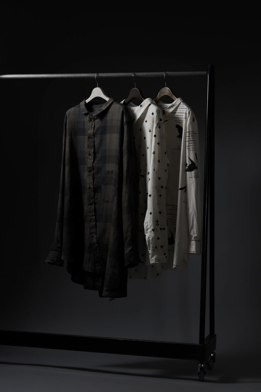 画像をギャラリービューアに読み込む, Aleksandr Manamis Asymmetry Shirt / Organic Linen (CHECKED)