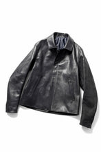 画像をギャラリービューアに読み込む, ierib EX-Collared Zip Jacket / Horse Nubuck Leather (BLACK)