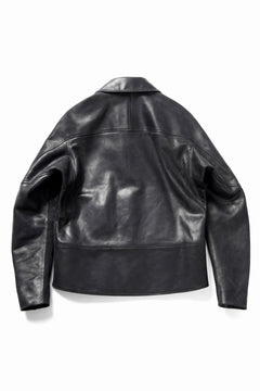 画像をギャラリービューアに読み込む, ierib EX-Collared Zip Jacket / Horse Nubuck Leather (BLACK)