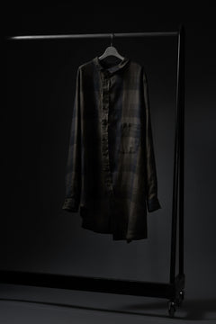 画像をギャラリービューアに読み込む, Aleksandr Manamis Asymmetry Shirt / Organic Linen (CHECKED)