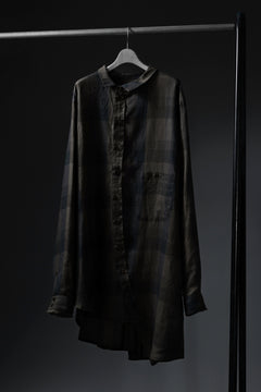 画像をギャラリービューアに読み込む, Aleksandr Manamis Asymmetry Shirt / Organic Linen (CHECKED)