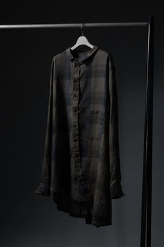 画像をギャラリービューアに読み込む, Aleksandr Manamis Asymmetry Shirt / Organic Linen (CHECKED)