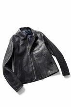 画像をギャラリービューアに読み込む, ierib EX-Collared Zip Jacket / Horse Nubuck Leather (BLACK)