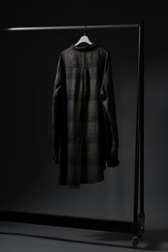 画像をギャラリービューアに読み込む, Aleksandr Manamis Asymmetry Shirt / Organic Linen (CHECKED)