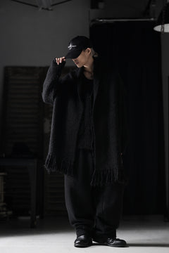 画像をギャラリービューアに読み込む, th products Inflated Cardigan / 1/4.5 kasuri loop knit (black)