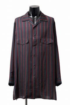 画像をギャラリービューアに読み込む, Y's for men STRIPE SHIRT with FLAP POCKET / PIGMENT DYED CUPRA (BLACK)