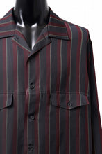 画像をギャラリービューアに読み込む, Y's for men STRIPE SHIRT with FLAP POCKET / PIGMENT DYED CUPRA (BLACK)