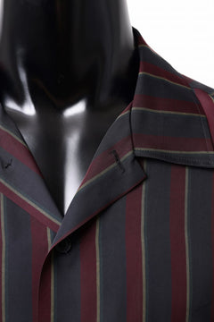 画像をギャラリービューアに読み込む, Y's for men STRIPE SHIRT with FLAP POCKET / PIGMENT DYED CUPRA (BLACK)