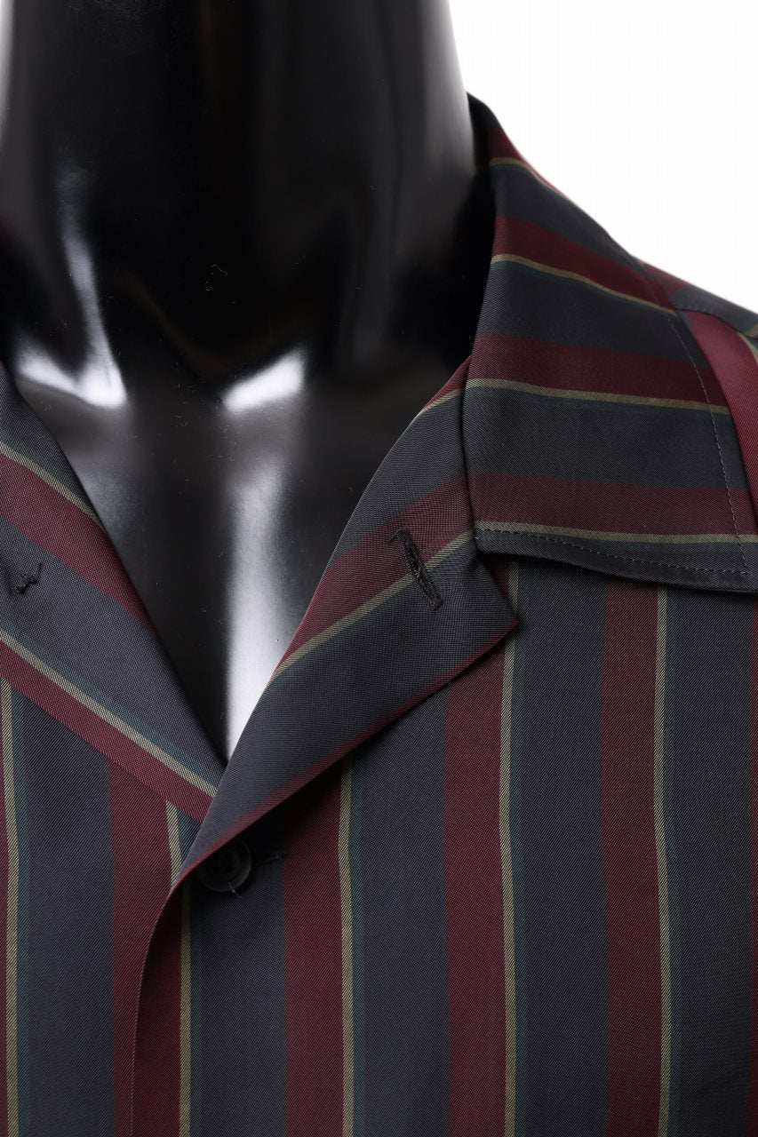 画像をギャラリービューアに読み込む, Y's for men STRIPE SHIRT with FLAP POCKET / PIGMENT DYED CUPRA (BLACK)