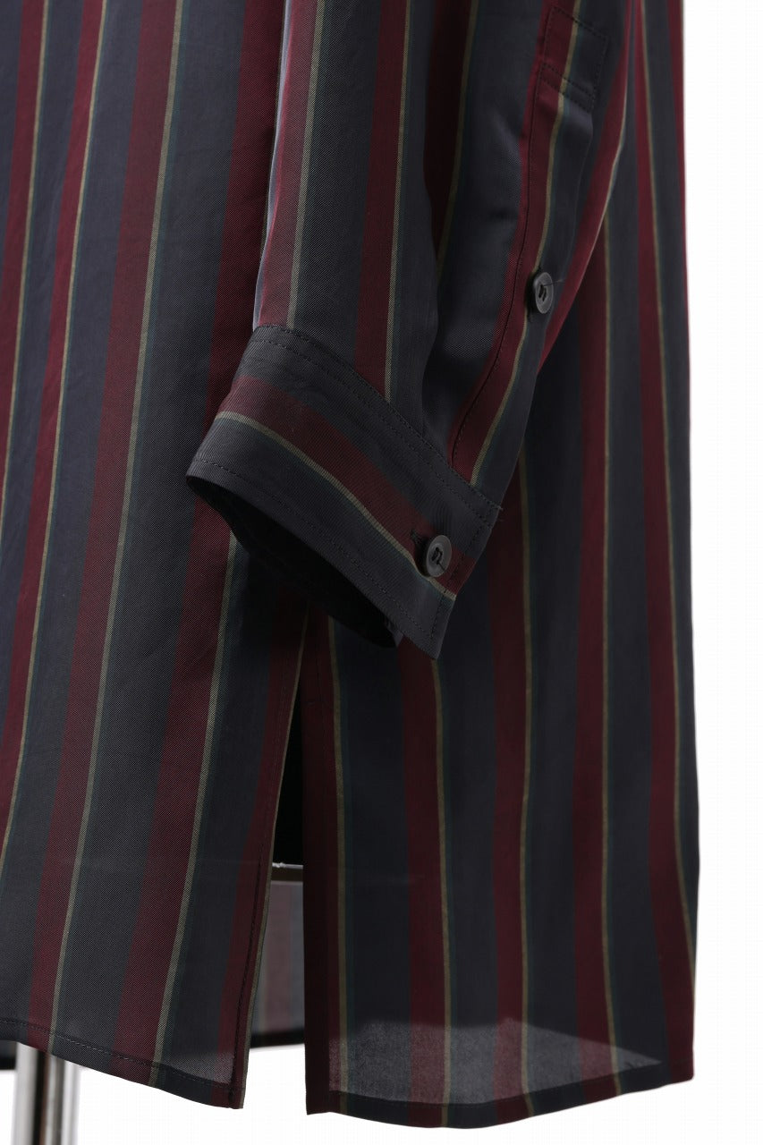 画像をギャラリービューアに読み込む, Y's for men STRIPE SHIRT with FLAP POCKET / PIGMENT DYED CUPRA (BLACK)