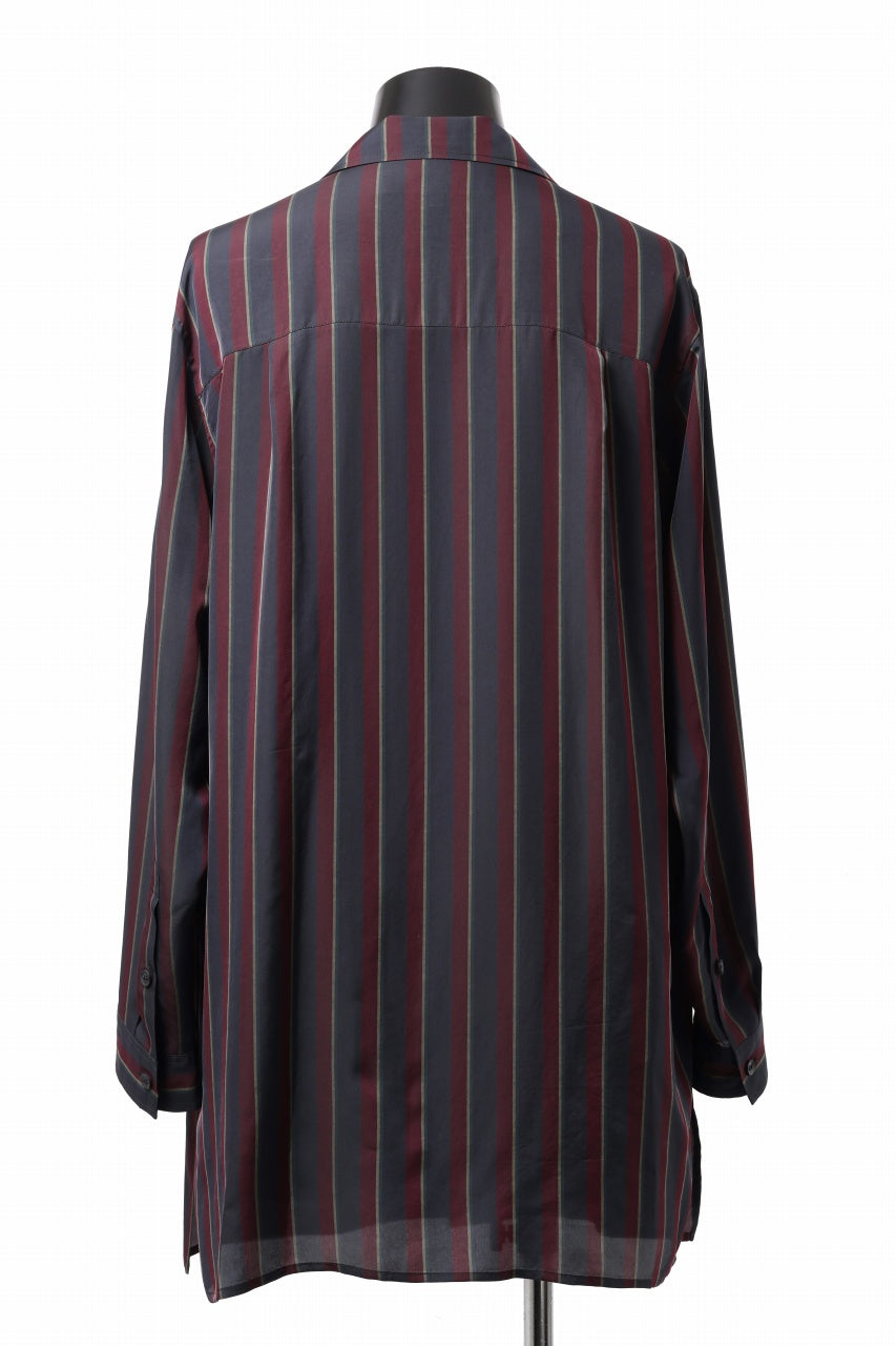 画像をギャラリービューアに読み込む, Y's for men STRIPE SHIRT with FLAP POCKET / PIGMENT DYED CUPRA (BLACK)