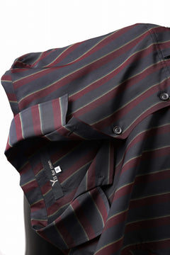画像をギャラリービューアに読み込む, Y's for men STRIPE SHIRT with FLAP POCKET / PIGMENT DYED CUPRA (BLACK)
