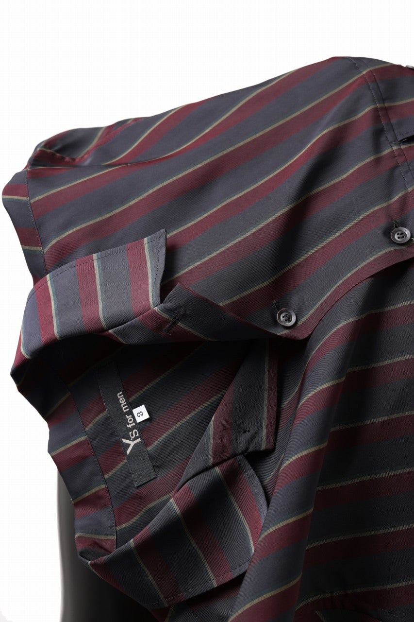 画像をギャラリービューアに読み込む, Y's for men STRIPE SHIRT with FLAP POCKET / PIGMENT DYED CUPRA (BLACK)