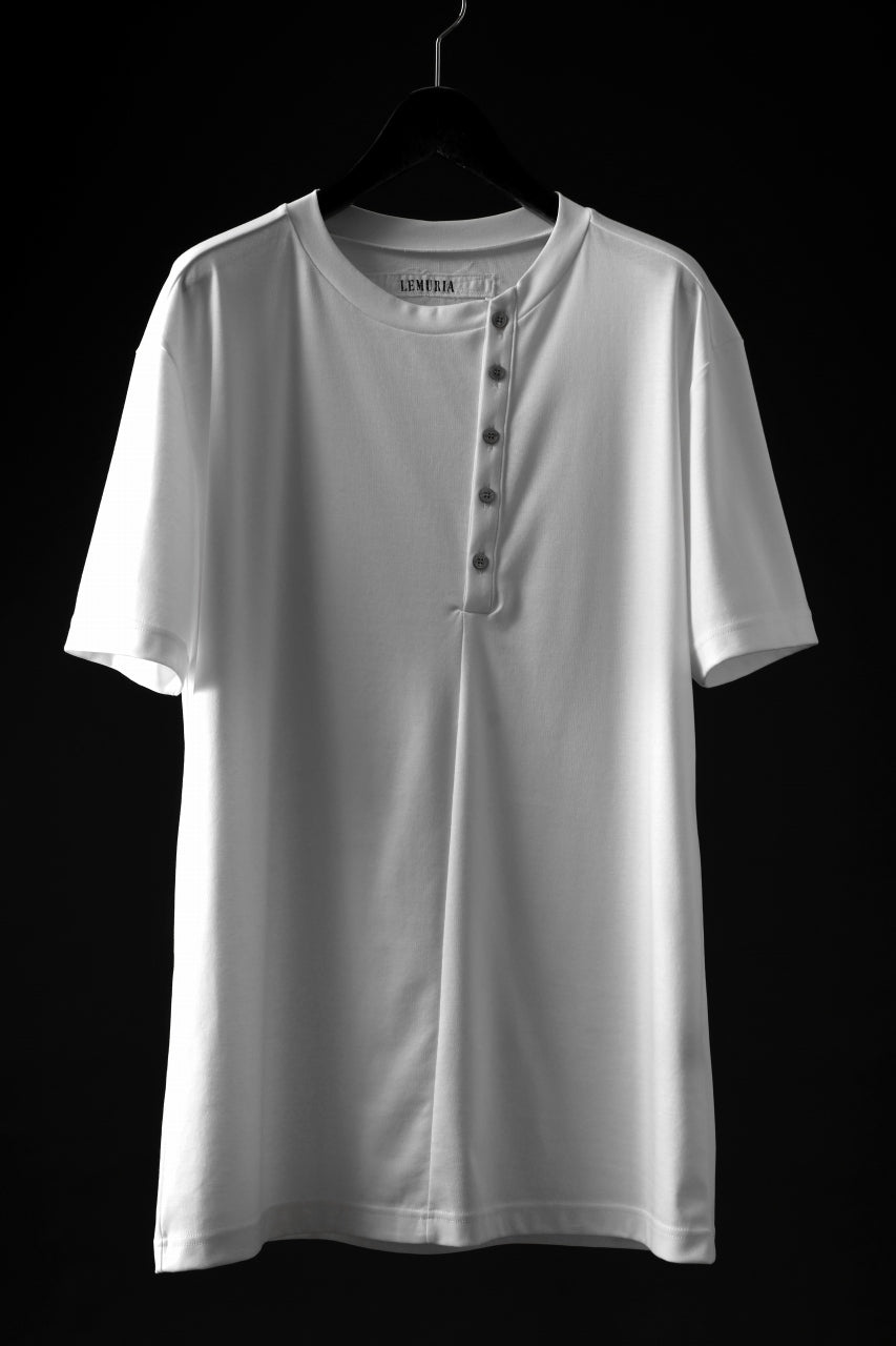 画像をギャラリービューアに読み込む, LEMURIA BIAS HENRY NECK S/S TOP #2 / MASTER HIGH GAUGE SMOOTH (WHITE)