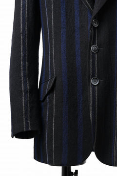 画像をギャラリービューアに読み込む, Y's for men 3B PEAKED LAPEL JACKET / WOOL SURGE STRIPE (BLACK)