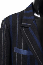 画像をギャラリービューアに読み込む, Y's for men 3B PEAKED LAPEL JACKET / WOOL SURGE STRIPE (BLACK)
