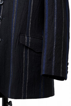 画像をギャラリービューアに読み込む, Y&#39;s for men 3B PEAKED LAPEL JACKET / WOOL SURGE STRIPE (BLACK)