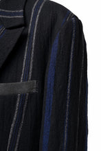 画像をギャラリービューアに読み込む, Y&#39;s for men 3B PEAKED LAPEL JACKET / WOOL SURGE STRIPE (BLACK)