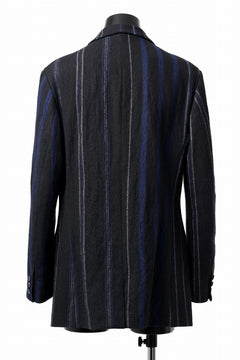 画像をギャラリービューアに読み込む, Y's for men 3B PEAKED LAPEL JACKET / WOOL SURGE STRIPE (BLACK)