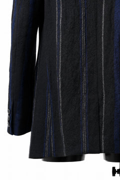 画像をギャラリービューアに読み込む, Y's for men 3B PEAKED LAPEL JACKET / WOOL SURGE STRIPE (BLACK)