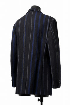 画像をギャラリービューアに読み込む, Y&#39;s for men 3B PEAKED LAPEL JACKET / WOOL SURGE STRIPE (BLACK)