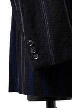 画像をギャラリービューアに読み込む, Y's for men 3B PEAKED LAPEL JACKET / WOOL SURGE STRIPE (BLACK)