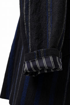 画像をギャラリービューアに読み込む, Y's for men 3B PEAKED LAPEL JACKET / WOOL SURGE STRIPE (BLACK)