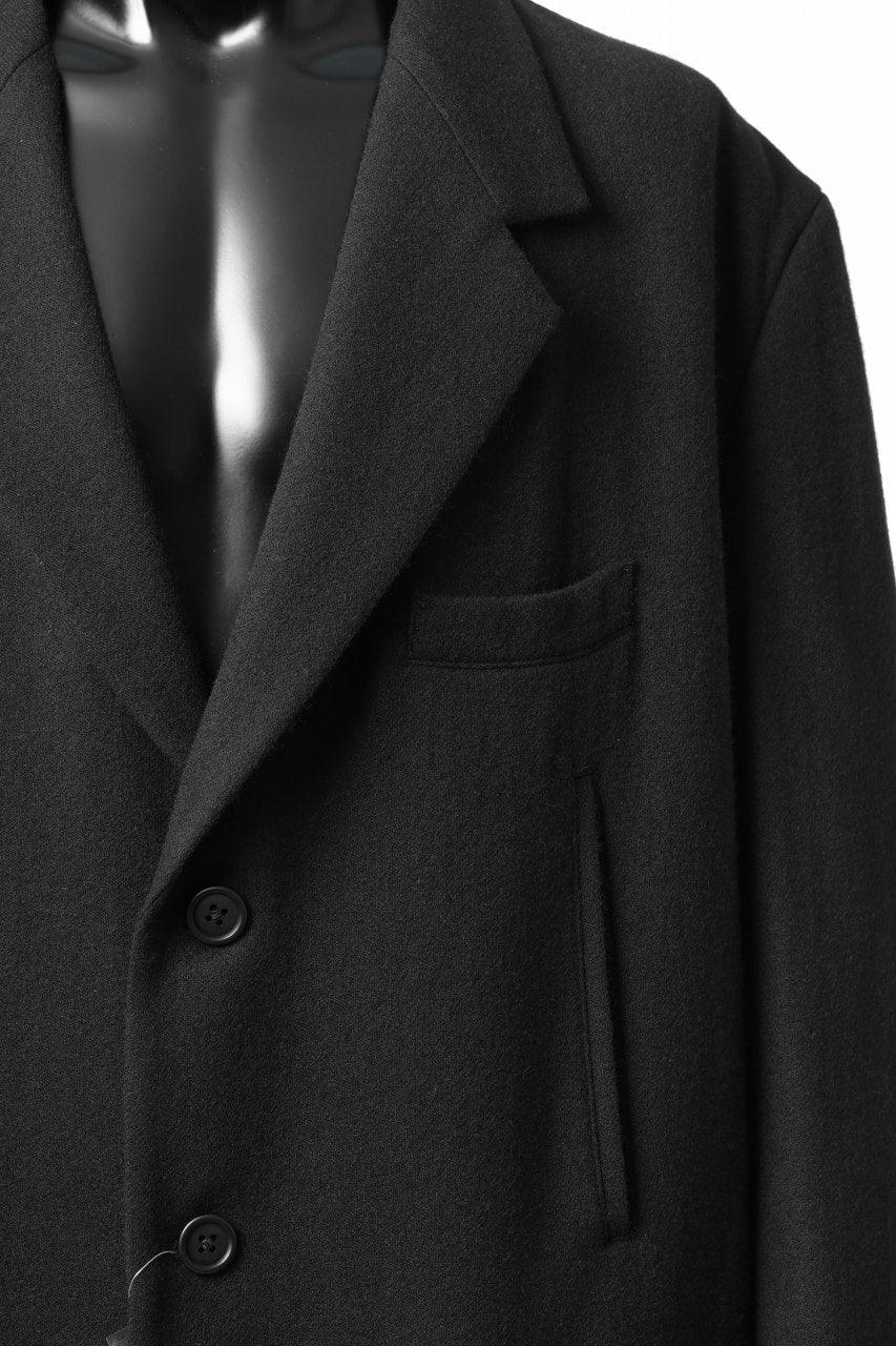 画像をギャラリービューアに読み込む, Y&#39;s for men SINGLE LONG JACKET / WOOL / NYLON FLANNEL (BLACK)