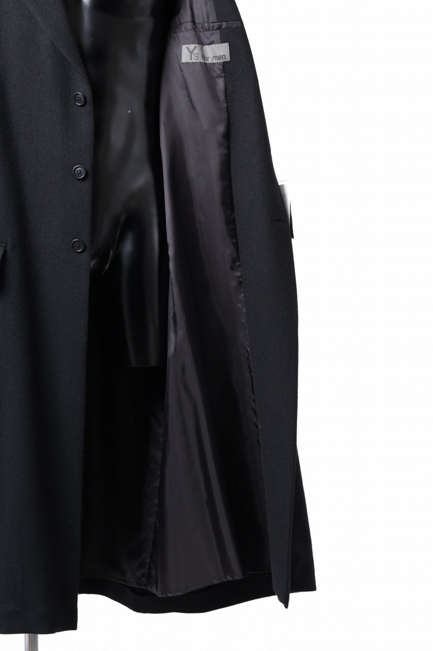 画像をギャラリービューアに読み込む, Y's for men SINGLE LONG JACKET / WOOL / NYLON FLANNEL (BLACK)
