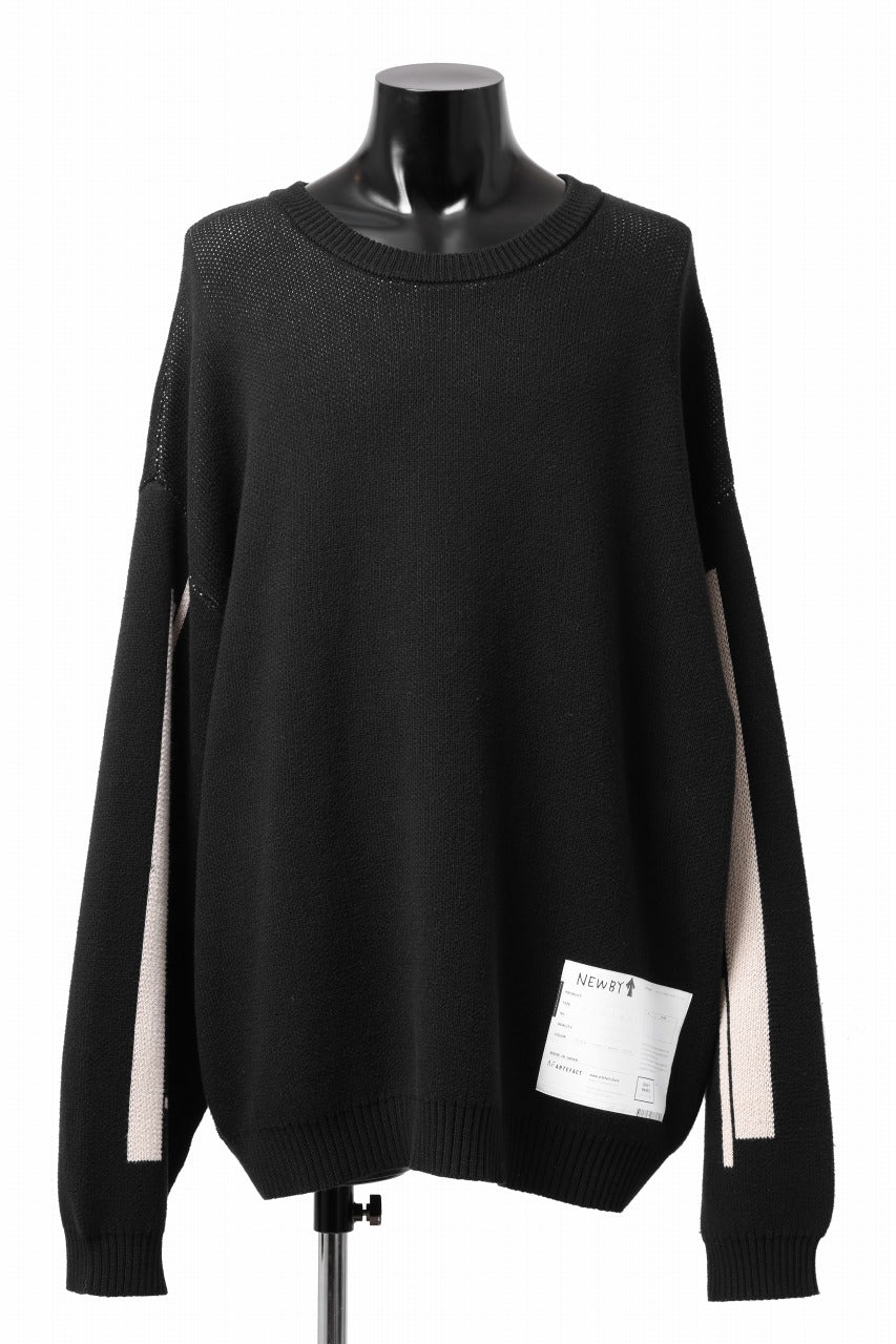 画像をギャラリービューアに読み込む, A.F ARTEFACT GEO PATTERN COTTON KNIT TOPS /  (BLACK x IVORY)