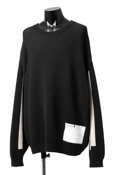 画像をギャラリービューアに読み込む, A.F ARTEFACT GEO PATTERN COTTON KNIT TOPS /  (BLACK x IVORY)