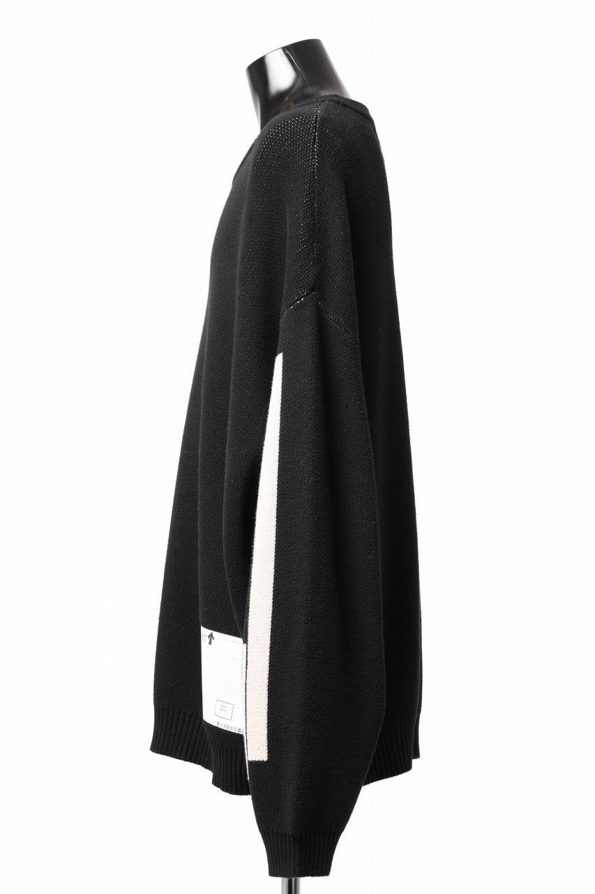 画像をギャラリービューアに読み込む, A.F ARTEFACT GEO PATTERN COTTON KNIT TOPS /  (BLACK x IVORY)