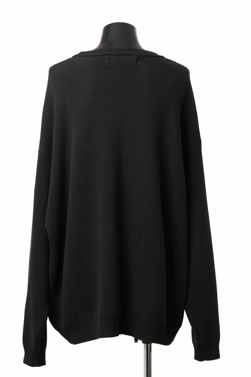 画像をギャラリービューアに読み込む, A.F ARTEFACT GEO PATTERN COTTON KNIT TOPS /  (BLACK x IVORY)