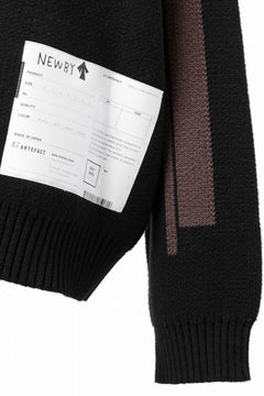 画像をギャラリービューアに読み込む, A.F ARTEFACT GEO PATTERN COTTON KNIT TOPS /  (BLACK x BROWN)