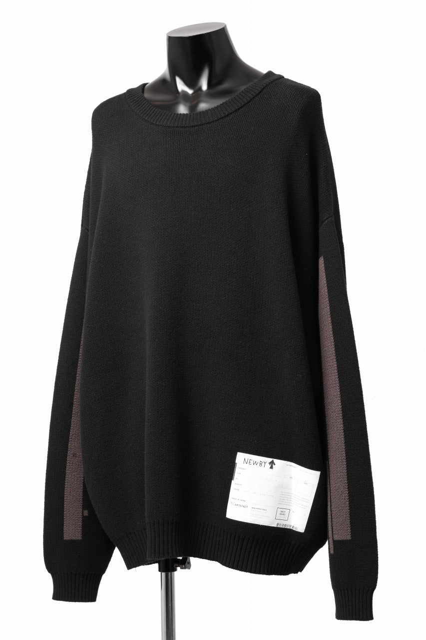 画像をギャラリービューアに読み込む, A.F ARTEFACT GEO PATTERN COTTON KNIT TOPS /  (BLACK x BROWN)