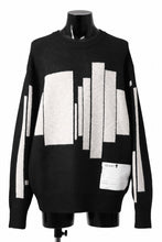 画像をギャラリービューアに読み込む, A.F ARTEFACT GEO PATTERN KNIT TOPS (BLACK x BEIGE)