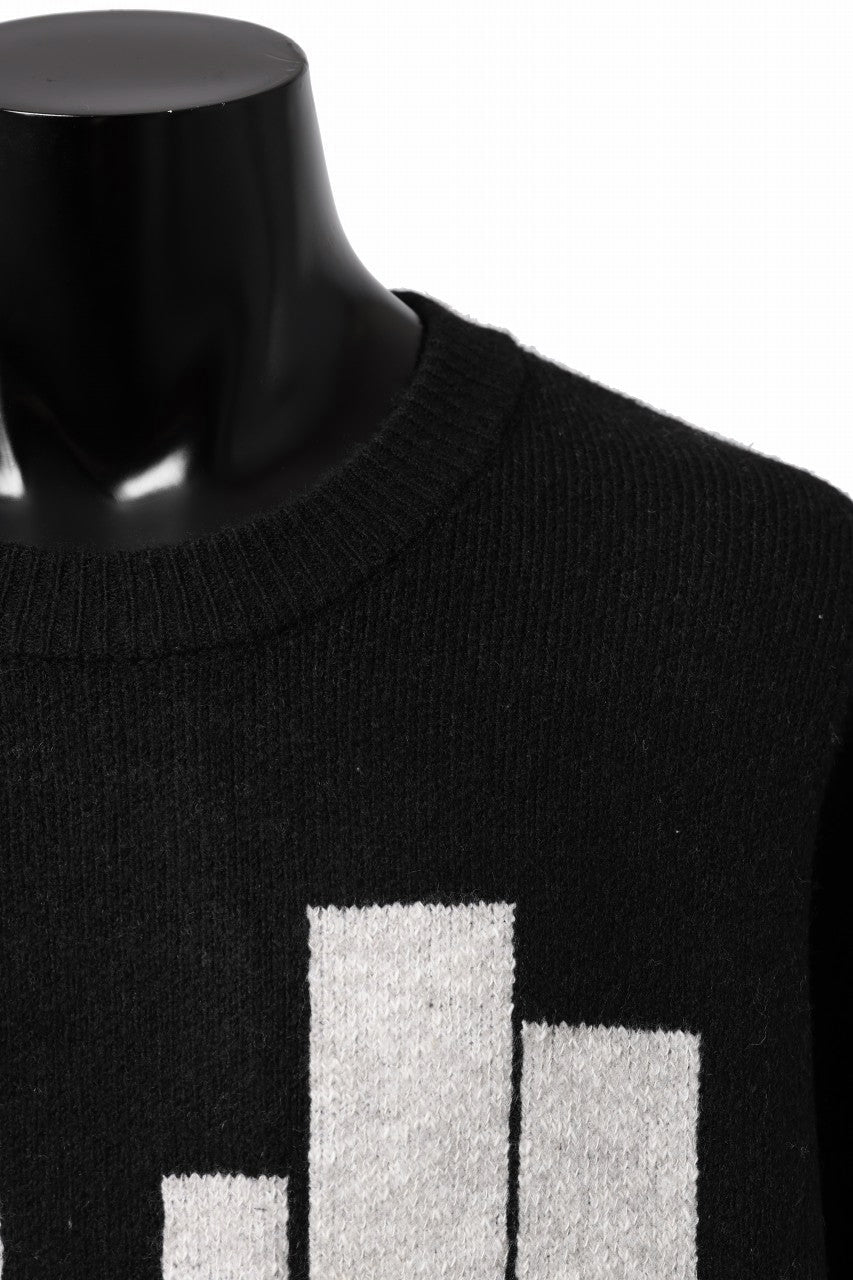 画像をギャラリービューアに読み込む, A.F ARTEFACT GEO PATTERN KNIT TOPS (BLACK x BEIGE)