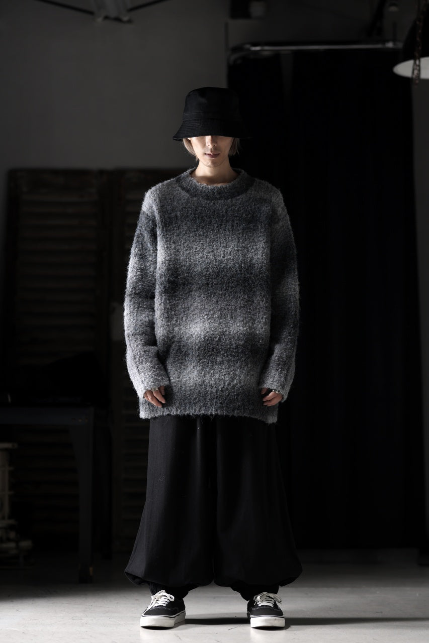 画像をギャラリービューアに読み込む, TARO HORIUCHI / th products Inflated Oversized Crew / 1/4.5 kasuri loop knit (mono)