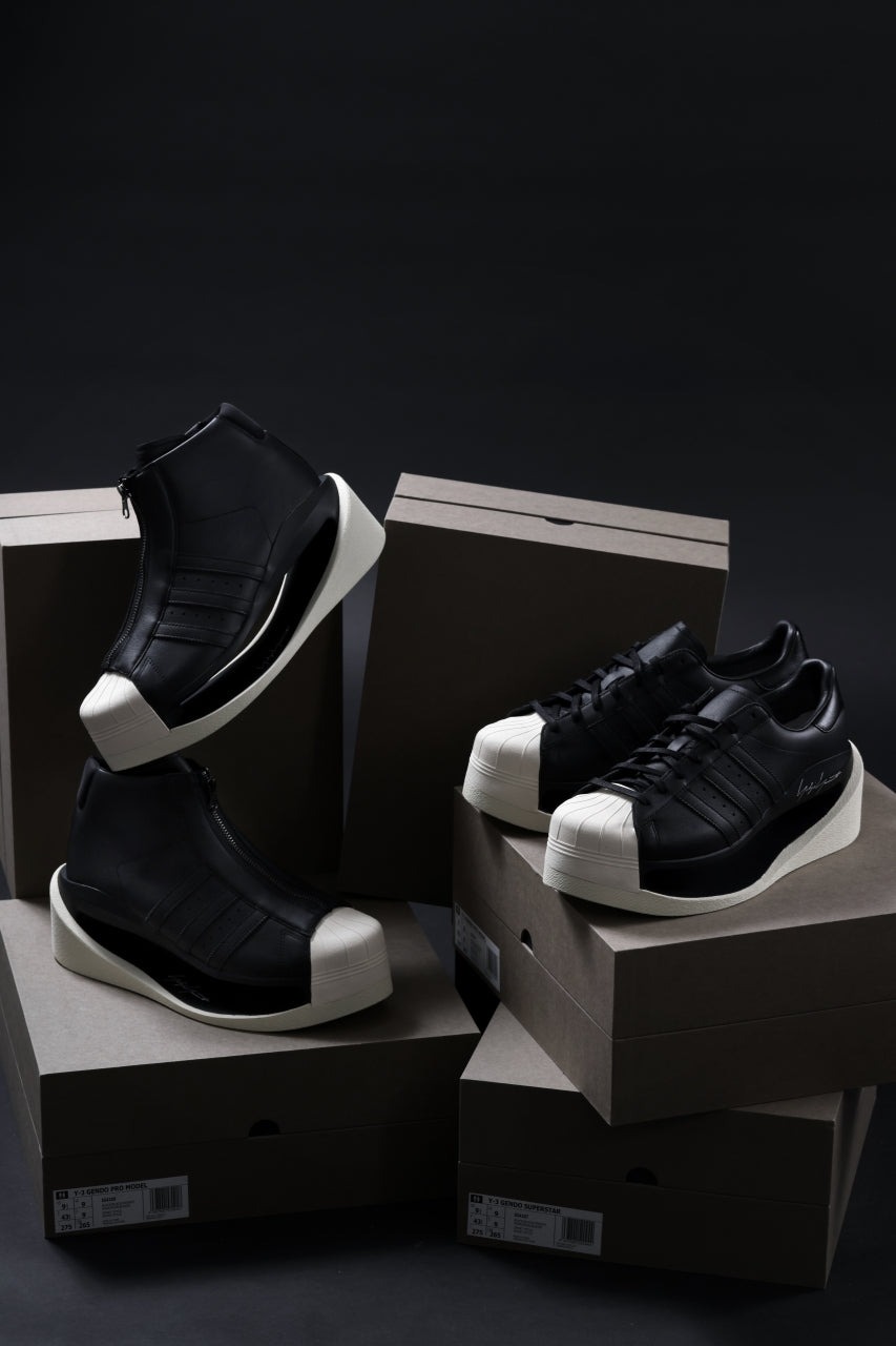 画像をギャラリービューアに読み込む, Y-3 Yohji Yamamoto GENDO SUPER STAR (BLACK x BLACK x CREAM WHITE)