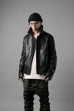 画像をギャラリービューアに読み込む, ierib EX-Collared Zip Jacket / Horse Nubuck Leather (BLACK)