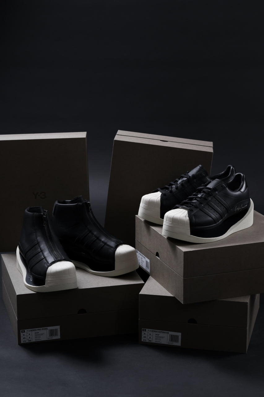 画像をギャラリービューアに読み込む, Y-3 Yohji Yamamoto GENDO SUPER STAR (BLACK x BLACK x CREAM WHITE)